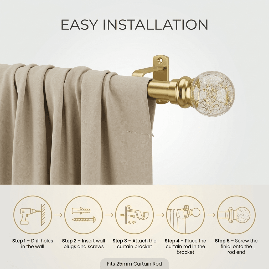 Chrome glass curtain finial NT 0999 premium decorative rod end cap