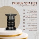 Premium metal sofa legs in gold, rose gold, black and pearl finishes – StyleX SL Venue decorative furniture hardware since 1998