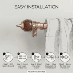 StyleX NT 1137 curtain finial dimensions compatible with 25mm curtain rod decorative hardware