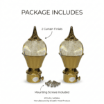 StyleX premium zinc alloy curtain finial with pearl decorative design for curtain rod ends