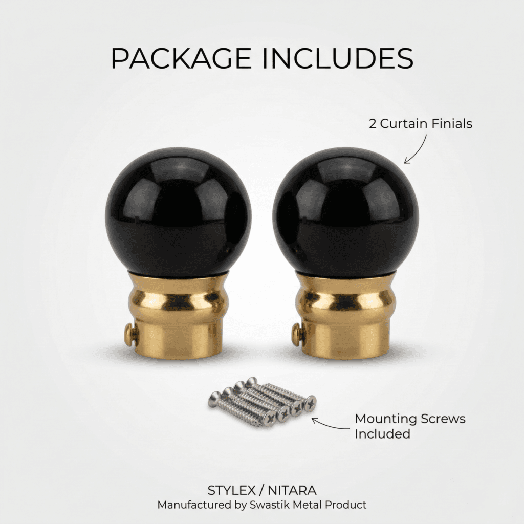 Gold glass curtain finial NT 0999 luxury curtain rod accessory by StyleX