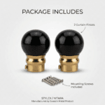 Gold glass curtain finial NT 0999 luxury curtain rod accessory by StyleX