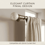 StyleX NT 0999 luxury curtain finial collection with installed on curtains